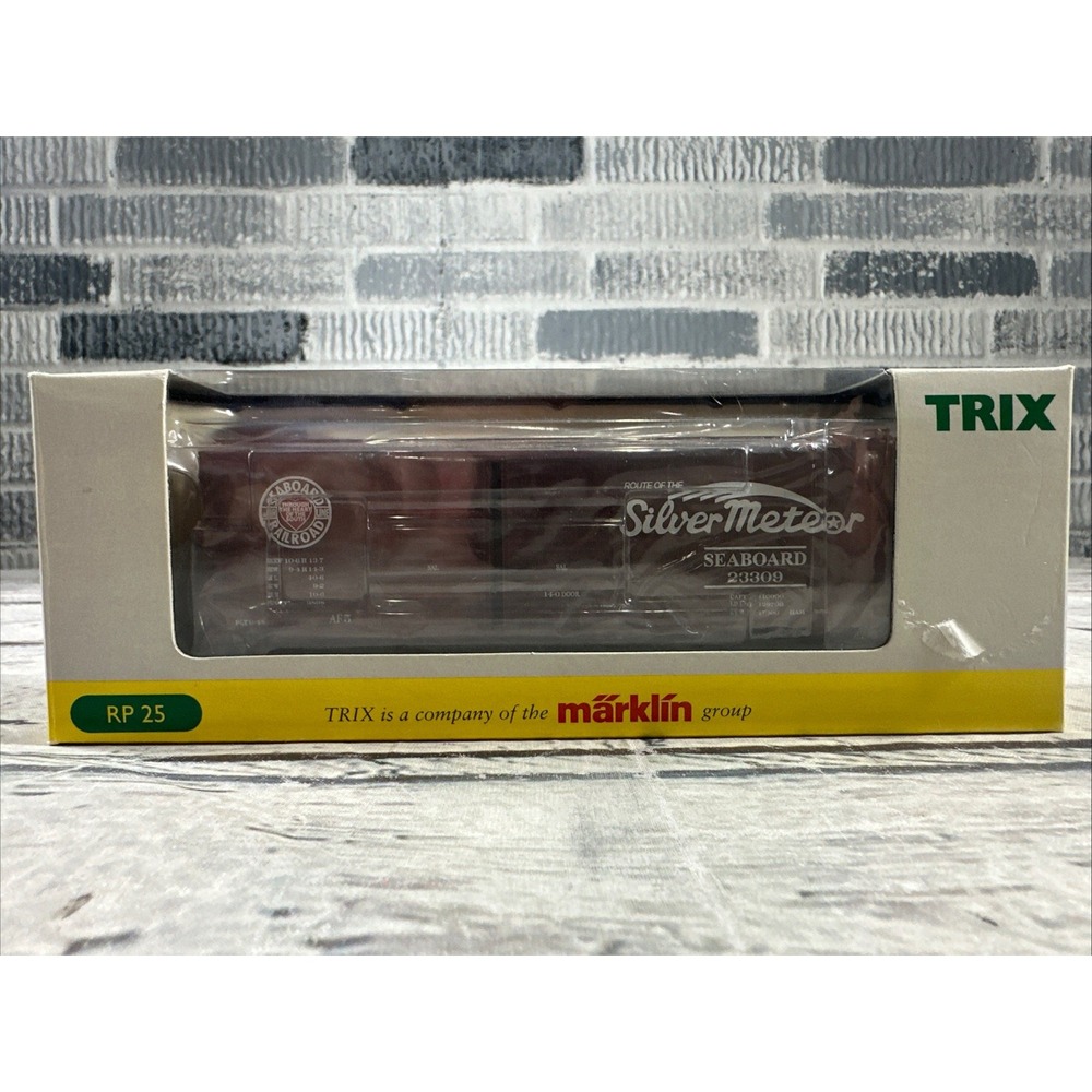 TRIX HO 24902-5 Seaboard Air Line Silver Meteor 23309 Double Door Box Car NIB